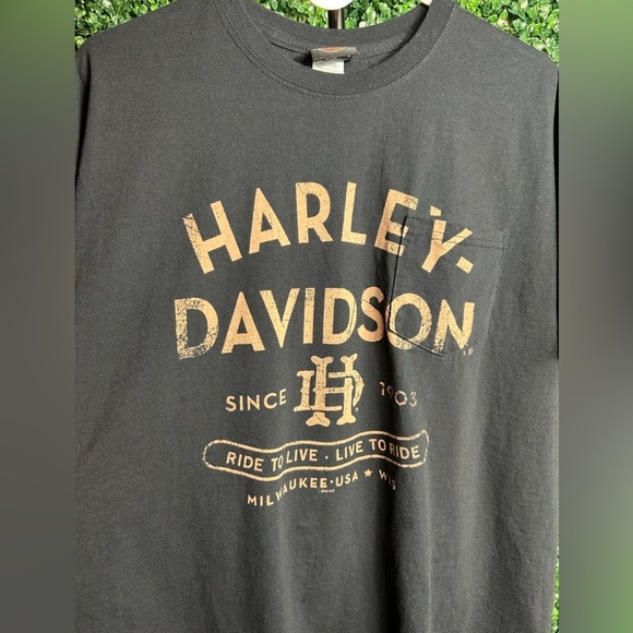 Harley Davidson Florence Kentucky Men’s XL Black Short Sleeve Pocket shirt - Picture 2 of 6